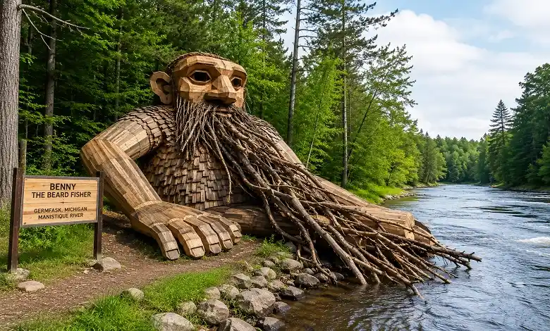 Benny the Beard Fisher: Meet the Giant Troll Along Michigan’s Manistique River